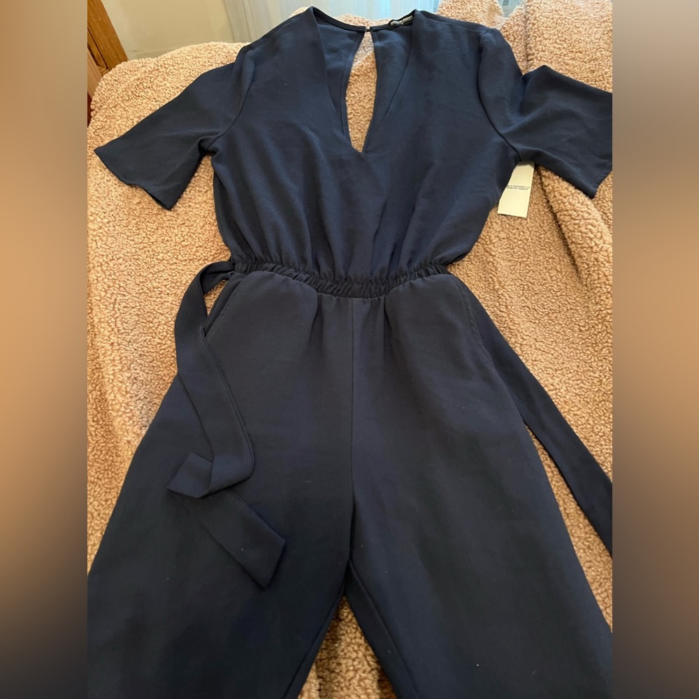 American Apparel Size M Navy Blue Jumpsuit Onesie New Elastic Band